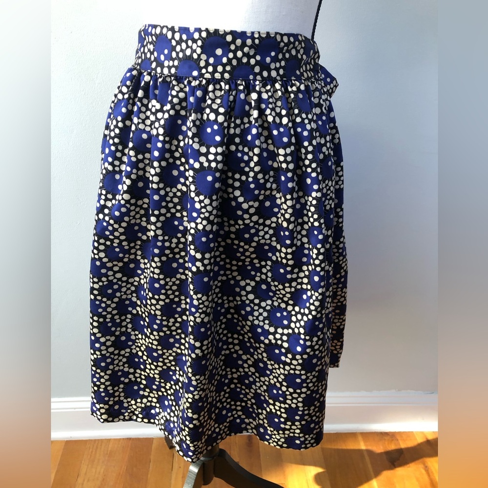 Topshop Blue and White Pleated Bubble Skirt for Night Out